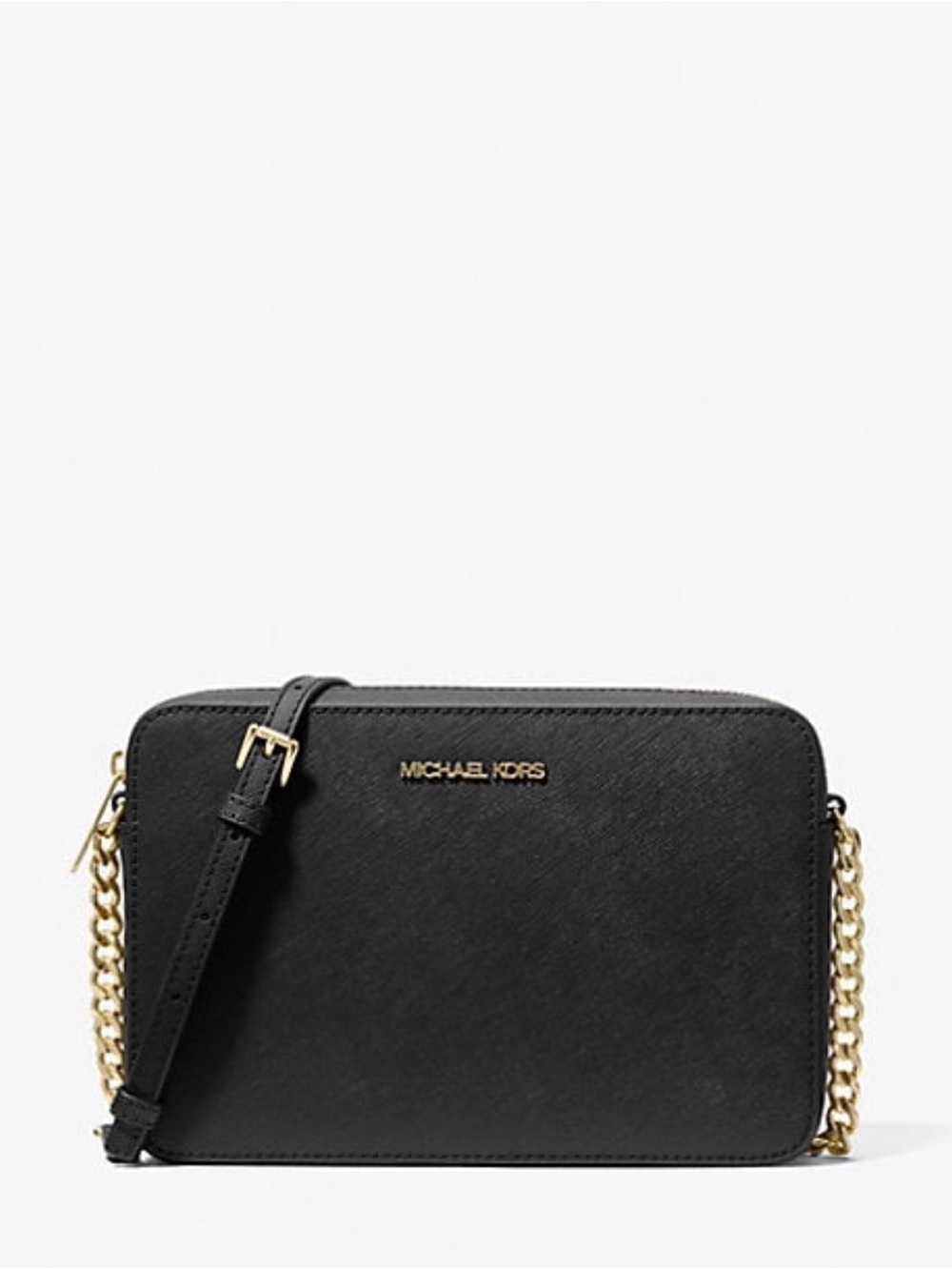 Michael Kors Black Saffiano Crossbody with Gold Hardware